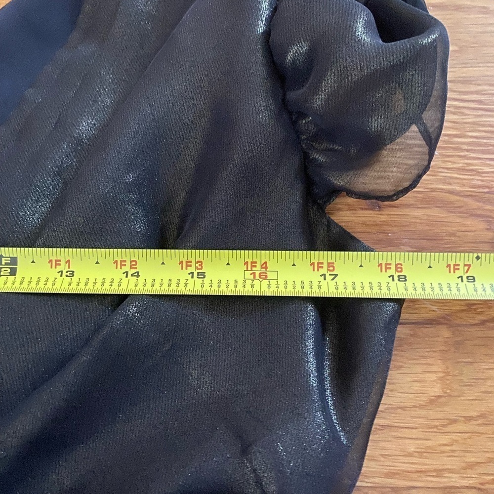 New with Tag WD. NY Gold Black Metallic Lined Top, Size 8, Short Sleeve Zip Back - Picture 6 of 9